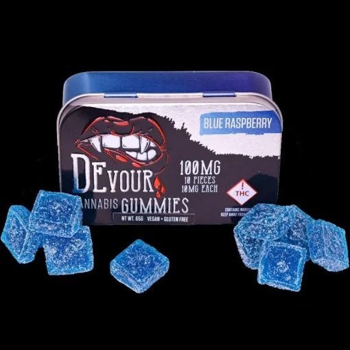 Devour Gummies Blue Raspberry 100mg