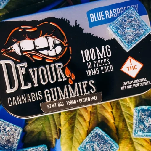 Devour Gummies Blue Raspberry 100mg