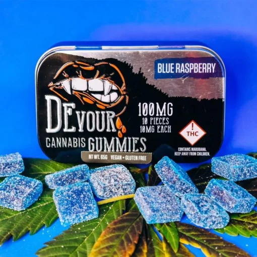 Devour Gummies Blue Raspberry 100mg