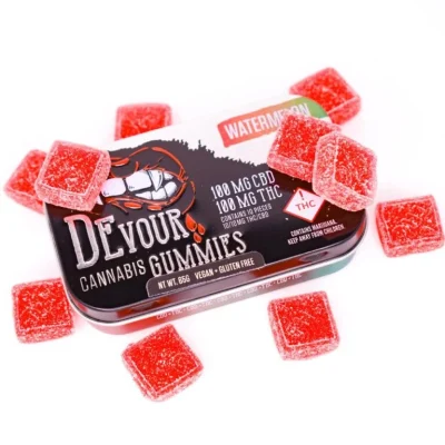 Devour Gummies Watermelon 1:1 THC:CBD