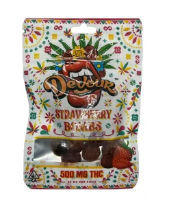 Devour Strawberry Bombs Gummies – 500mg THC